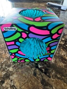 Needoh Shaggy Teal Sensory Puffer Toy New